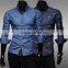 Wholesale Men Fashion Casual Long Sleeve Slim Fit Shirts Stylish Dress