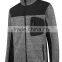 grey melange coarse knitted fleece mens winter jacket outwear