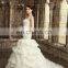 BN82 One Shoulder Lace Appliqued Ruffles Bottom Mermaid Cut Latest Wedding Gown Designs