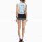 No shoulder denim vest latest gown designs