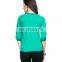 Sea Green Pintucks And Ruffle Top Oem factory direct light weight chiffon frill collar blouse with front pintuck