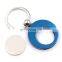 Dying different colors popping rotating trolley coin token keyring