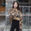 TWOTWINSTYLE Print Leopard Sweater Women O Neck Long Sleeve Knitting Pullover Tops Oversized