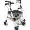 us german elderly shopping height adjustable Aluminum foldable steel 4 wheel onderarm  walker rollator with footrest