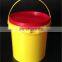 round plastic container with lid----all of size 8L chemical use plastic bucket for pigments agricultural chemicals printing ink
