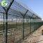 Y post airport fence PVC coated galvanized welded wire mesh fence with barbed wire