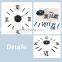 K&B factory wholesale popular modern style EVA+Acrylic diy wall clock large