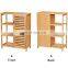 Bathroom Storage Cabinets with Doors and 3 Side Shelves Bamboo  Free Standing Storage Cabinet Furniture
