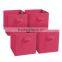 Fashion Red colour Foldable Fabric Storage Box, Folding Basket Set of 4