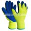 Foamed Latex Coated Warm Winter pvc dotted cotton Safety Working Gloves