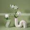 Nordic INS Style Figurines Frosted Creative Design Model Home Room Flowers Decorative Ornament Abstract Ceramic Vase