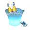 Mini Ice Bucket Rechargeable Light Up Beer Cooler Plastic Wine Ice Bucket Tongs Double-layer Hotel Bar Wine Bucket