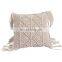 Hot Selling Macrame boho knitted pillow cover, handmade bohemian cotton decorative cushion cover Vietnam Supplier