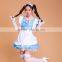 best cosplay 8 color Ribbon short sleeve women adult women lolita maid costume uniform dress