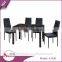 Dining room furniture general Use durable modern design metal legs 15 mm thick MDF rose wood dinner table set