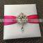 Thailand style super white Silk invitation box with swing crystal brooch