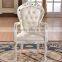 upscale leather solid wood chairs Italian style carved white wedding chairs