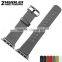 Wholsale Black Brown Red Grey Calfskin Leather Watch Strap S/S Adapter for 38mm 42mm Iwatch Strap For Apple Watch Band