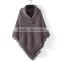 Hot selling cheap fashion wool knitted poncho sweater manufacturer poncho liner