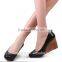2015 new style high heel wedge sandals