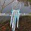 Blue Large White Dream Catcher - Ribbon Fringe Crocheted Mandala - Boho Plait Dream Catcher - Bohemian Crochet Dream Catcher