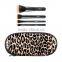 Essential 4pcs make up cosmetic brush with animal print bag