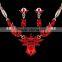 cheap fashion rhinestone earring necklace set luxury stainless steel jewelry set