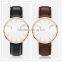 Customized Your Logo Men Women Real Leather Nylon Whatchband Luxury Rose Gold Clock