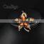 Fashion Jewelry Crystal Rhinestone Five Petals Brooch Pin Crazing Arcylic Stone Girls Party Promotion Gift Appreal Accessories