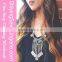 2015 fashion costume jewelry Vintage Sunflower Angel Wing Women Sweater Necklace