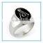 Masonic Symbol stainless steel Ring Black Antique Enameled