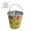11 ltrs printed zinc galvanized bucket in polka dot rose