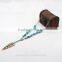 Long Turquoise Beaded Native American Southwestern Navajo Arrowhead Pendant Necklace Boho Arrow Zinco Alloy In Antique Silver