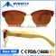 2015 new popular fancy attractive wine red acetate metal mix front wood bamboo sunglasses