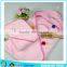 Natural cotton terry loop pink color newborn baby used hooded baby towel blanket