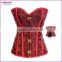 Women Plus Size Red Overbust Steampunk Corselet Espartilho Corset