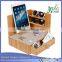 Corner Multi-Device Bamboo Charging and Sunglass Station With Drawer