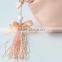 Elegant Personalized Dupioni Silk Cosmetic Bags Bowknot Tassels Puller