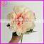 32" individual brush fabric 7" peony head artificial peony flower with leaves
