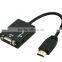 720P 1080i 1080P HDMI Male to VGA TV AV HDTV Converter Adapter With Audio Cable