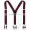 Custom matal 6 clips adjustable elastic suspender for men