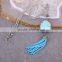 Natural Turquoise Beaded Tassel Necklace, Gem Stone Druzy Pendant, Pave Crystal Glass Tassel Jewelry, Stone Chain Necklace