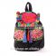 2016 new arrival cotton fabric cheap women backpack pom pom backpack