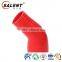 high temperature 48mm to 30mm reinforced flexible Red 45 degree heat resistant silicone reducer elbow rubber hose