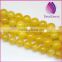 wholesale natural high quality yellow agate round gemstone loose beads
