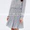 Apparel New Arrivals Autumn Herringbone Woman Long Sleeve Pleated Casual Dress