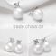 Freshwater fashion button pearl earring size 9-9.5mm AAA double sided pearl earrings