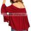 Women's Off the Shoulder Bell Ruffle Sleeve Top Blouse