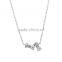 Beautiful Floating Crystal Bow Tie Girl's Charm Necklace