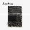 Classic design warm acrylic black/white wavy jacquard crochet blanket for multiple use